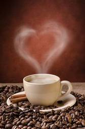 Obraz na płótnie serce kawa arabski palenie brązowy