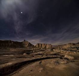 Plakat pustynia noc natura niebo pejzaż