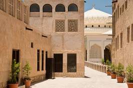 Naklejka aleja meczet niebo miasto architektura