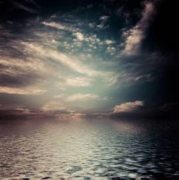 Obraz na płótnie woda świt fala niebo natura