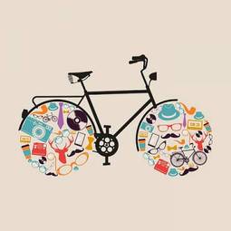 Plakat retro rower vintage moda