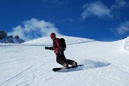 Fotoroleta mężczyzna snowboard niebo