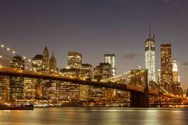 Obraz na płótnie ameryka brooklyn noc most brookliński nowy jork