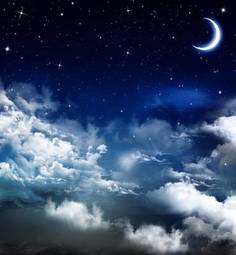 Plakat galaktyka ruch noc natura księżyc