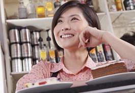 Obraz na płótnie kawiarnia portret barista deser chiny