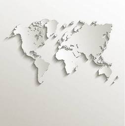 Naklejka mapa świat 3d kontynent