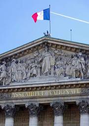Obraz na płótnie francja flaga parlamentu pomnik