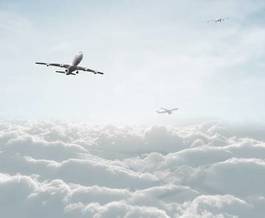 Naklejka niebo airbus maszyna samolot lotnictwo