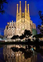 Plakat barcelona katedra sztuka hiszpania