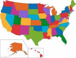 Naklejka kalifornia geografia metropolia mapa ameryka