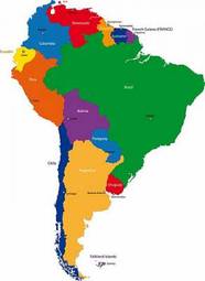 Plakat brazylia mapa amerykański świat