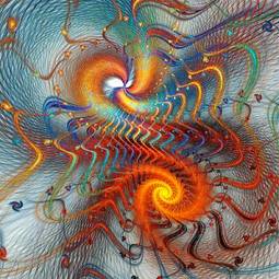 Plakat fraktal spirala sztuka
