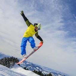 Naklejka lekkoatletka sportowy snowboard ruch panorama