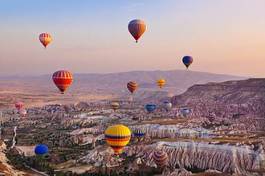 Plakat balonowe loty w cappadoci w turcji