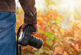 Fototapeta las widok jesień mężczyzna