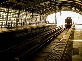 Naklejka ruch perspektywa metro miejski tunel
