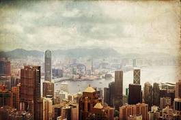 Fototapeta metropolia architektura retro panoramiczny hongkong