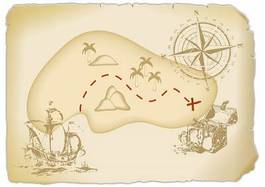 Naklejka morze wyspa kompas