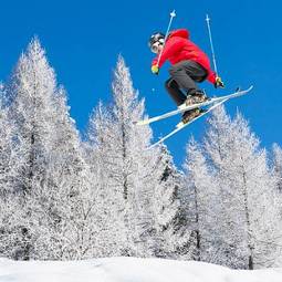 Fotoroleta narciarz lód wyścig niebo