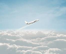 Plakat airliner niebo samolot transport maszyna