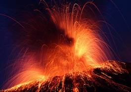 Fototapeta wulkan noc hawaje włochy