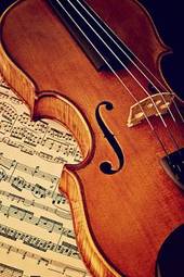 Plakat kompozycja skrzypce muzyka
