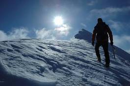 Fotoroleta alpy śnieg niebo mężczyzna szczyt
