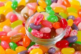 Plakat cukierek miska makro słodycze słodki