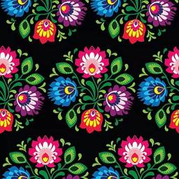 Fototapeta seamless traditional floral polish pattern- ethnic background