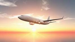 Fototapeta airliner słońce odrzutowiec niebo transport