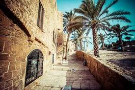 Naklejka stara uliczka w jaffie, telaviv, izrael