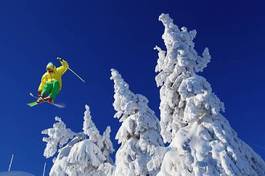 Plakat snowboarder niebo mężczyzna