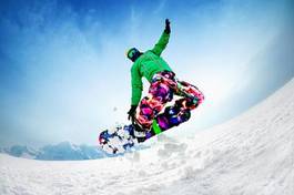 Naklejka snowboard narty zabawa alpy