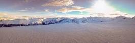 Plakat widok śnieg alpy panoramiczny