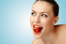 Plakat makijaż pomidor jedzenie zdrowy