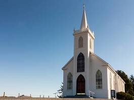 Naklejka kościół wieża architektura ameryka niebo