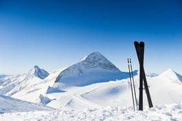 Naklejka trasa narciarska słońce śnieg zabawa góra