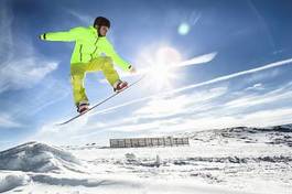 Fotoroleta snowboarder śnieg niebo piękny natura