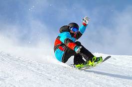Obraz na płótnie sporty ekstremalne chłopiec wyścig śnieg snowboard