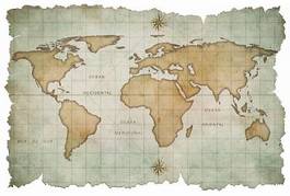 Naklejka mapa vintage ścieżka geografia świat