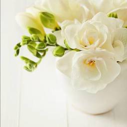 Obraz na płótnie vintage kwiat biały wazon ozdoba