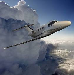 Fotoroleta samolot nowoczesny odrzutowiec sztorm niebo