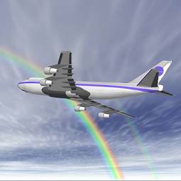 Obraz na płótnie tęcza maszyna lotnictwo niebo