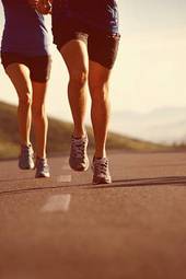 Naklejka fitness jogging ludzie natura kobieta