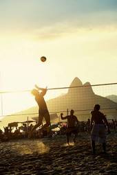 Fototapeta siatkówka siatkówka plażowa plaża ludzie brazylia