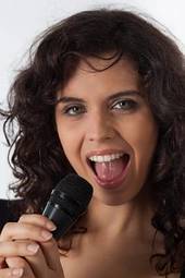 Obraz na płótnie mikrofon śpiew sztuka dziewczynka