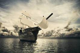 Fotoroleta lato retro statek żeglarstwo