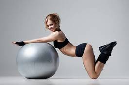 Obraz na płótnie kobieta piłka sportowy aerobik