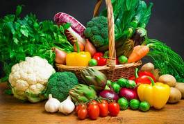 Plakat jedzenie zdrowy warzywo zbiory pomidor