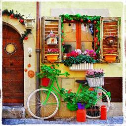 Obraz na płótnie kolorowa uliczka w małej włoskiej wiosce
